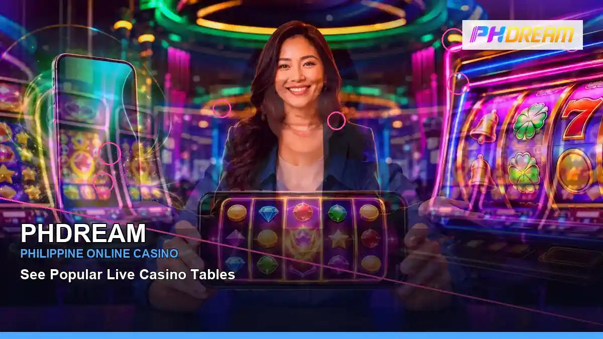 PHDREAM party online slot games in a centered scene for the PHDREAM brand search, casino access, games, account help and