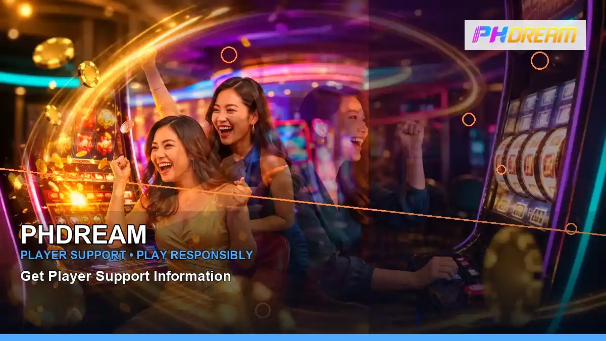 PHDREAM casino cashback rewards featuring an adult Filipina casino host with a right-diagonal composition
